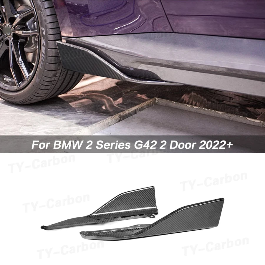 For BMW 2 Series G42 2 Real Carbon Fiber Side Skirts Splitters