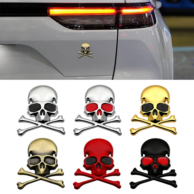 For BMW Jeep Audi Benz 1PCS 3D Metal Funny Skull Emblem Body