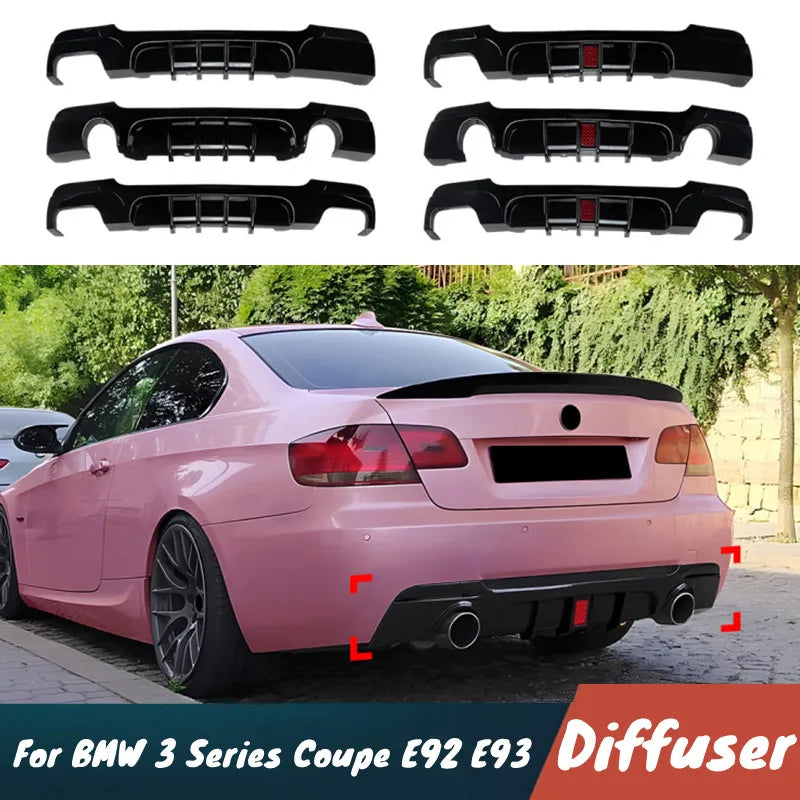 For BMW 3 Series Coupe E92 E93 2006-2013 Rear Bumper Black
