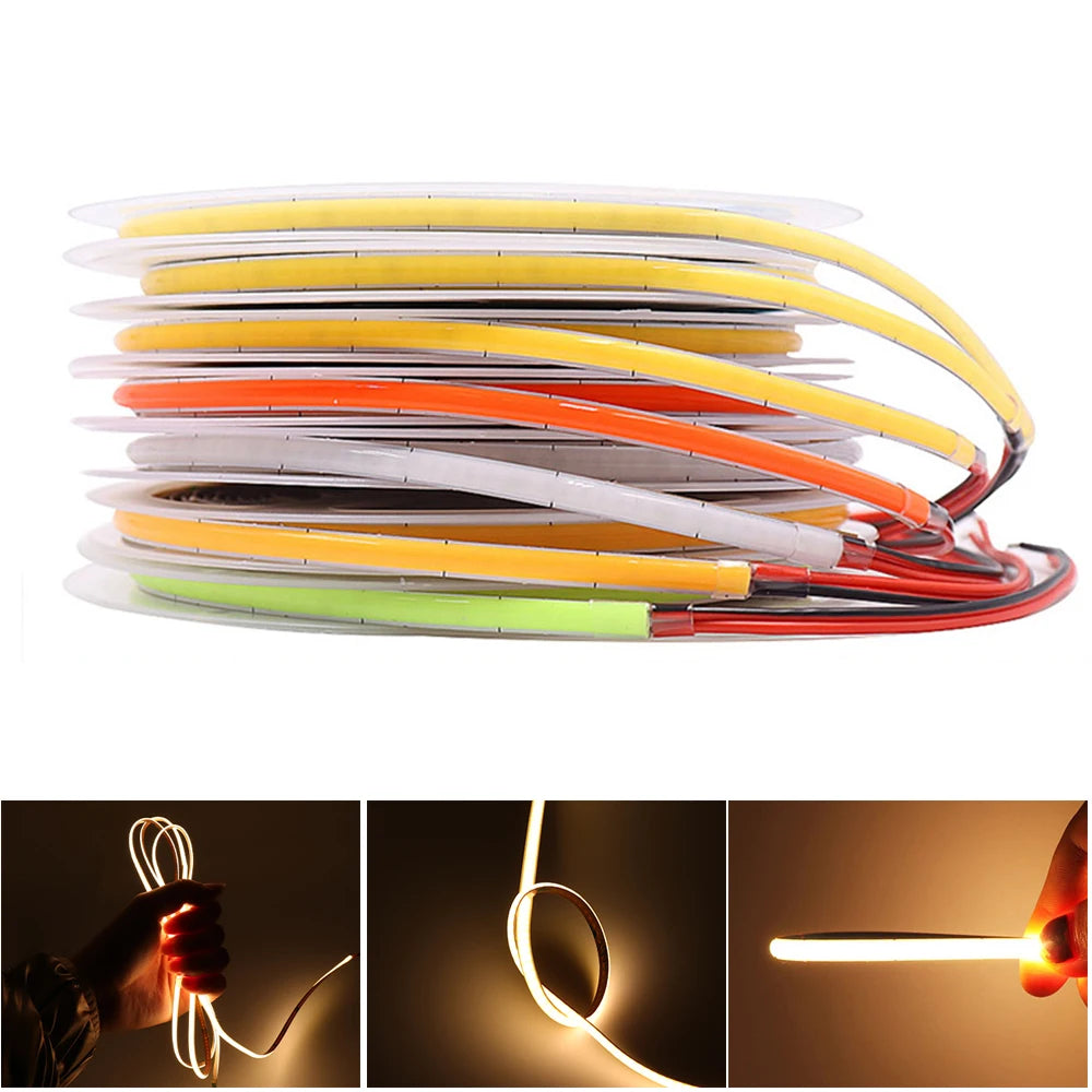 For Home Decor 3000K 4000K 6000K 5MM 8MM Cob Strip 12V 24V