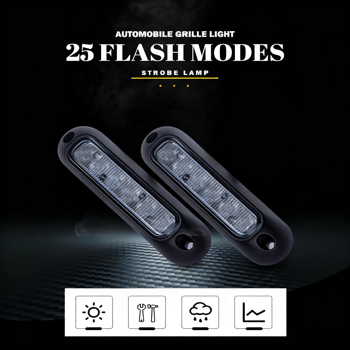 Laikesi Amber Waterproof Strobe Warning 12 24V Surface Mount