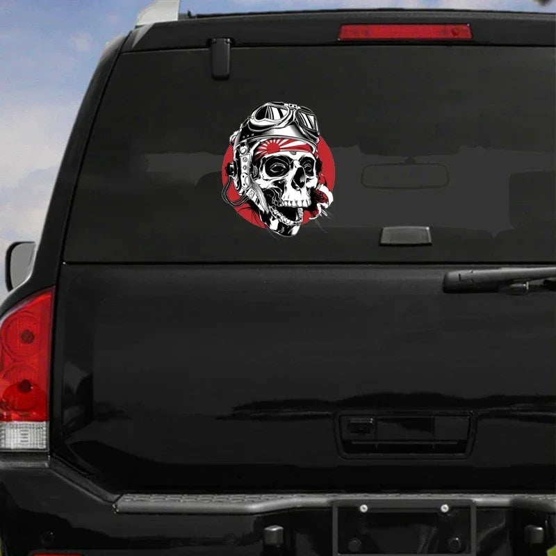 Personality Japanese Skull Vinyl Sticker Laptop Travel Bag Helmet