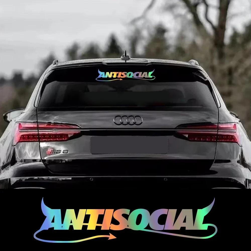 For VW Tesla Honda Toyota BMW Antisocial Windshield Sticker Body