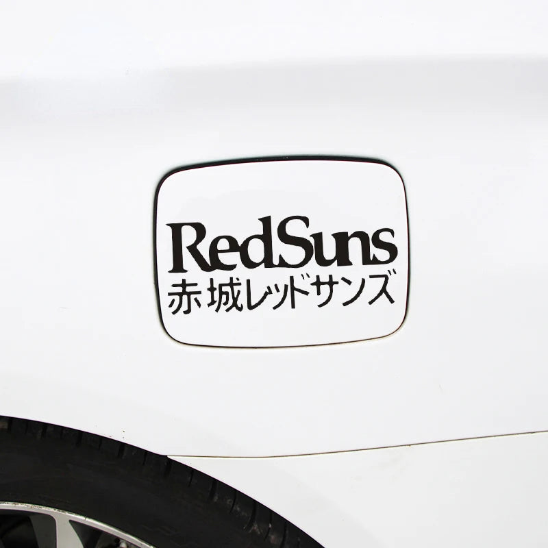 Japanese Words Red Suns Initial Sticker Fashion Waterproof Jdm