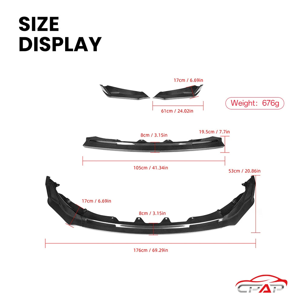 For BMW M3 G80 G81 M4 G82 G83 V Real Dry Carbon Fiber Front