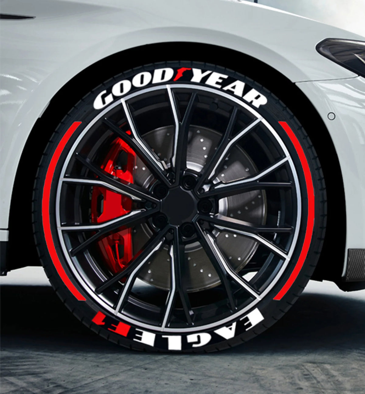 8PCS Tire Wheel Stickers Tuning 3D Permanent Pvc Joined