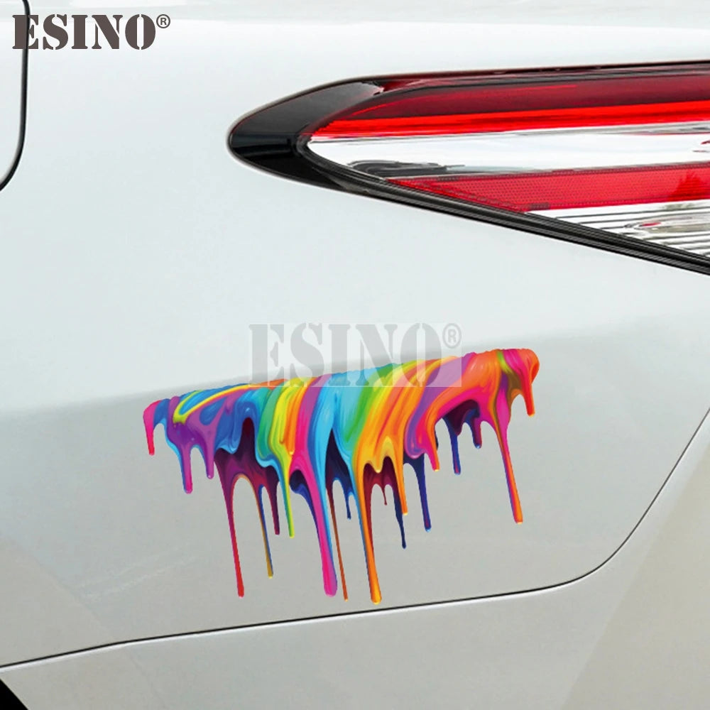 Creative Colorful Rainbow Fluid Paint Pvc Adhesive Decal