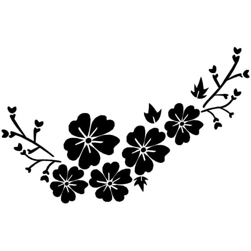 Flower Decal Body Sticker Window Bumper Door Scratch Cover