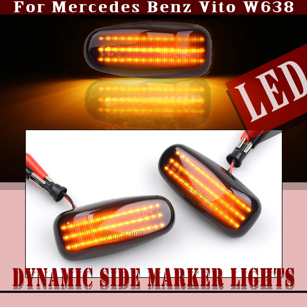 For Mercedes Vito W638 W210 Vario 2PCS Dynamic Side Marker Turn