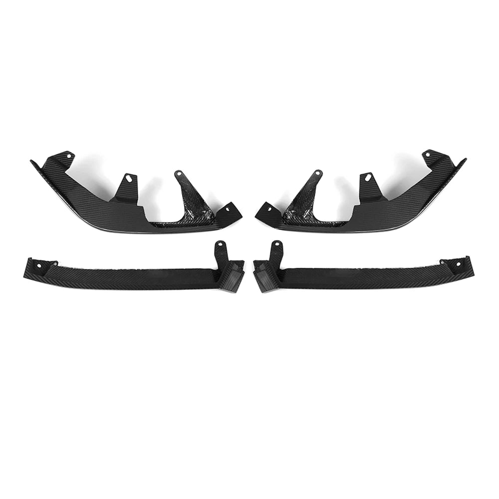 For BMW 5 Series G60 G68 Real Dry Carbon Fiber Front Diffuser