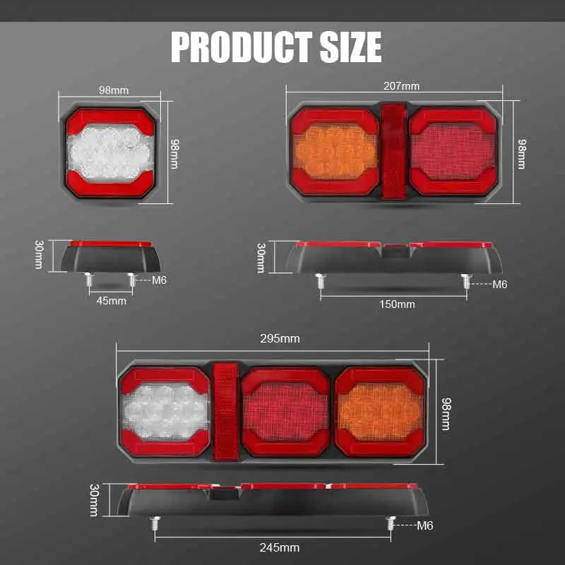 For Trailer 3.5 Inch Square Truck Tail 12V 24V Van Bus