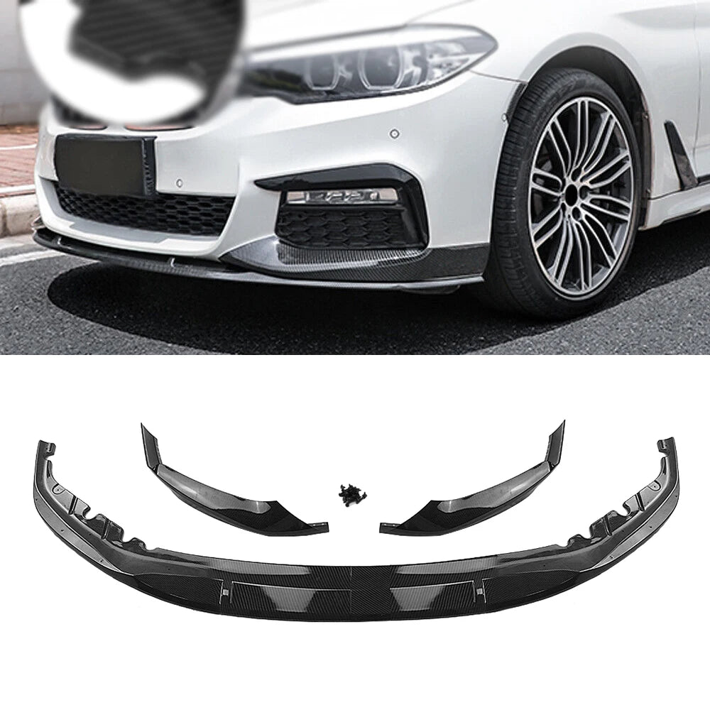 For BMW 5 Series G30 G31 Gloss Black Carbon Fiber Look Front