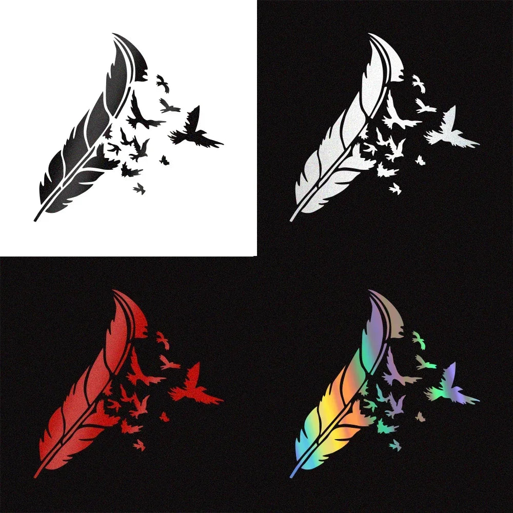 Creative Feather Eagle Sticker Reflective Vinyl Decor Decals