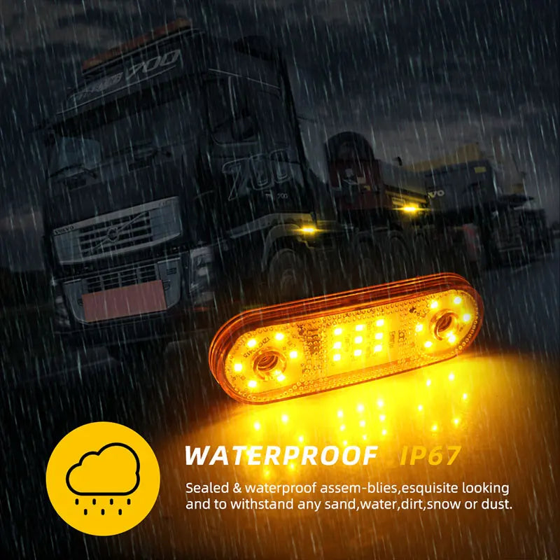 2PCS Flashing Truck Side Signal Strobe Warning Beacon 12V