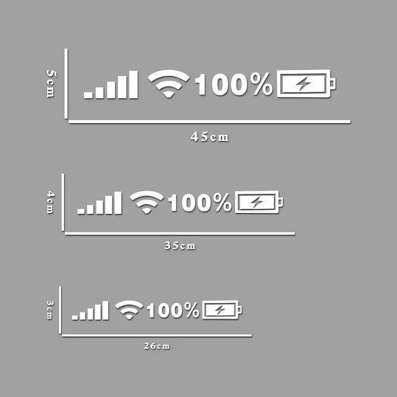 Stickers Wifi Battery Level Signal Vinyl Reflective Sticker