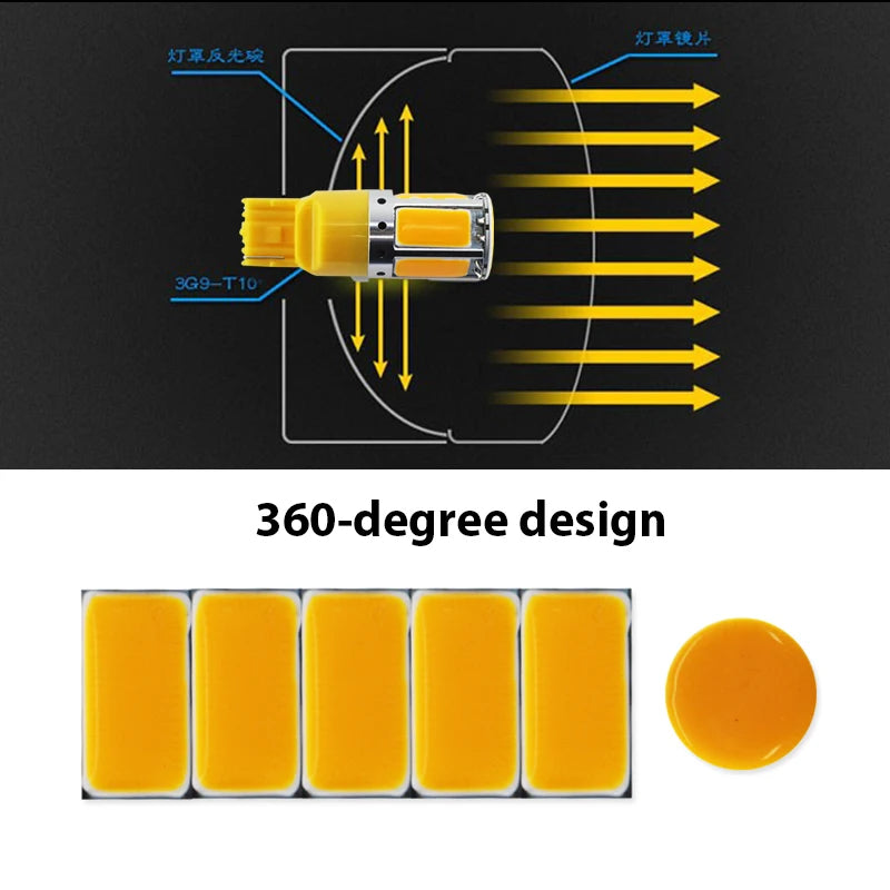 For Front Or Rear Turn Signal No Resistor Need Amber Yellow