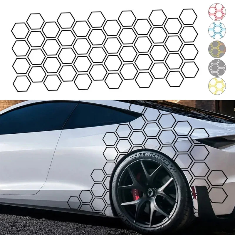 Graphics Honeycomb Open Sticker Decor Tuning Side