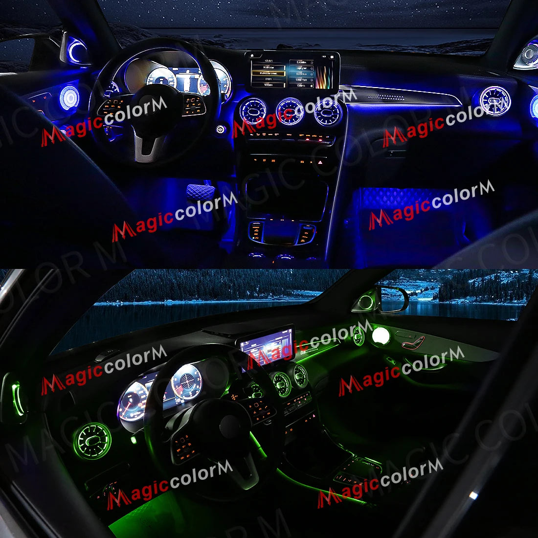 For Mercedes-Benz W205 C Glc X253 2014 2019 Ambient Colors RGB