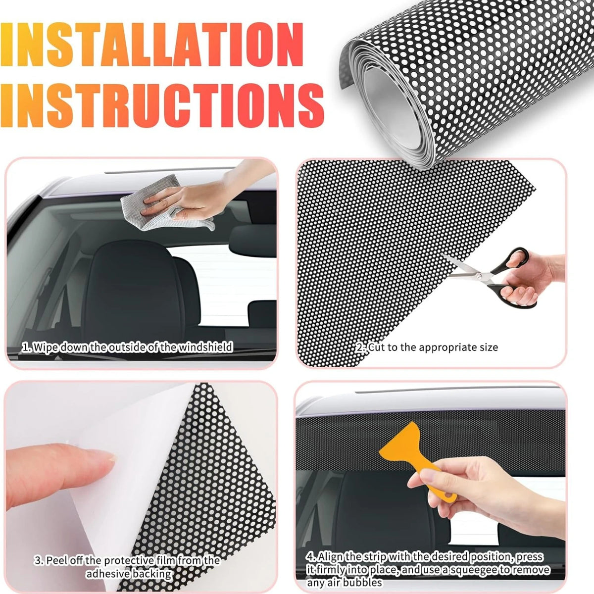 For Home Office Glass Door Diy 1roll one-way Perforated Vinyl