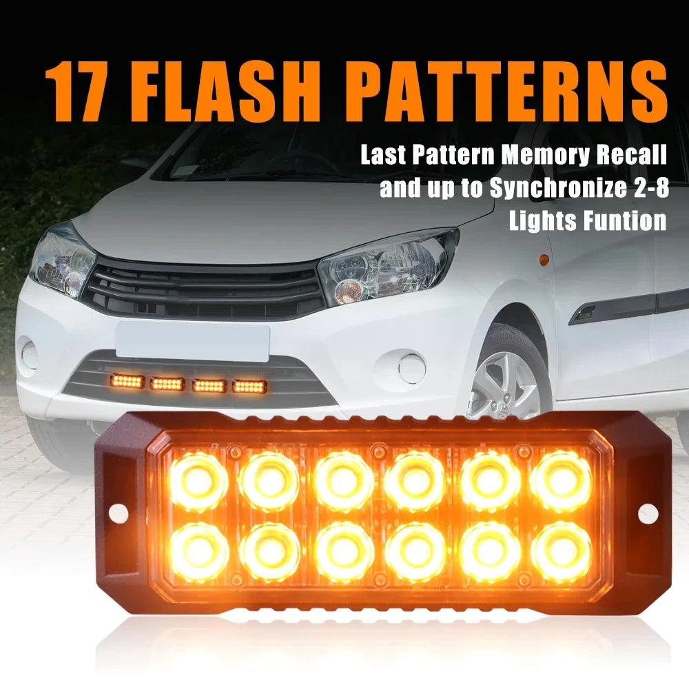12LED Sync Flash Warning Signal Trailer Truck Ultra Slim