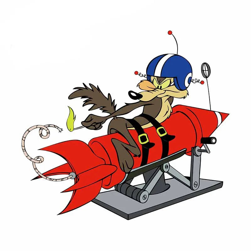 For Wile E Coyote Acme Rocket Design Cartoon Sticker Anime Decal