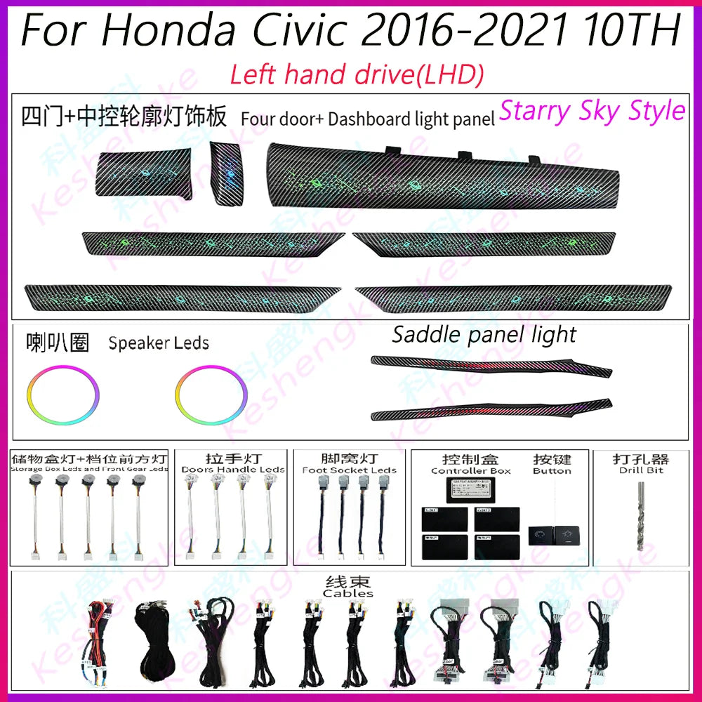 For Honda Civic 2016-2021 Model Year Dynamic Ambient Interior