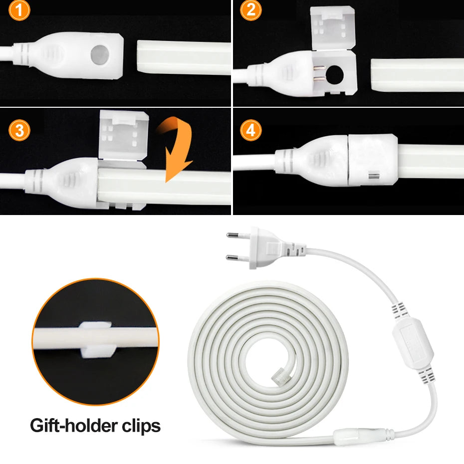 For Indoor Outdoor Decor 220V Cob Strip Eu Au Switch Dimmer Plug