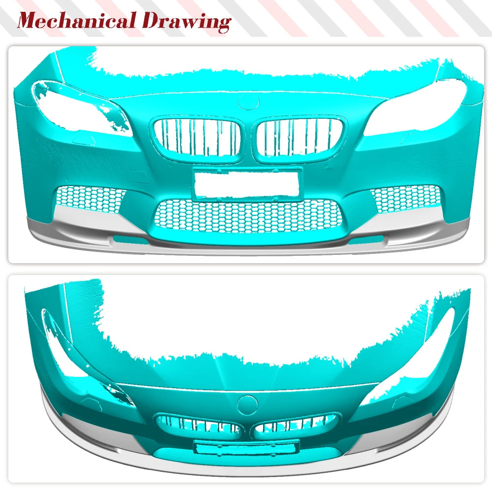 For BMW 5 Series F10 M5 Carbon Fiber Front Bumper Lip Spoiler