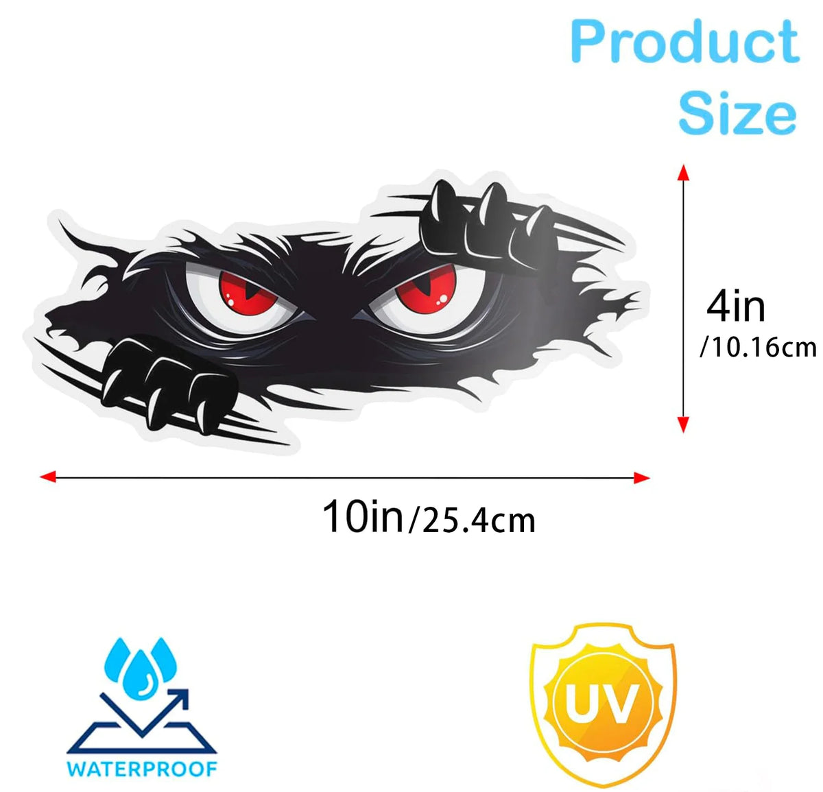 3PCS Funny Monster Sticker Waterproof 3D Vinyl Self Adhesive