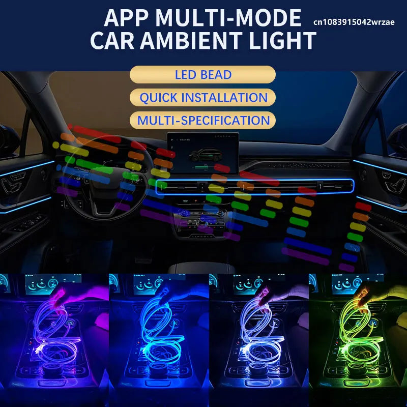 For Audi A1 2017-2018 Interior RGB Atmosphere Strip Fiber Optic