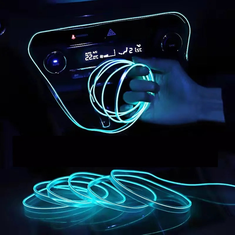 Neon Interior Lighting Strips Cigarette Drive Wire Control USB
