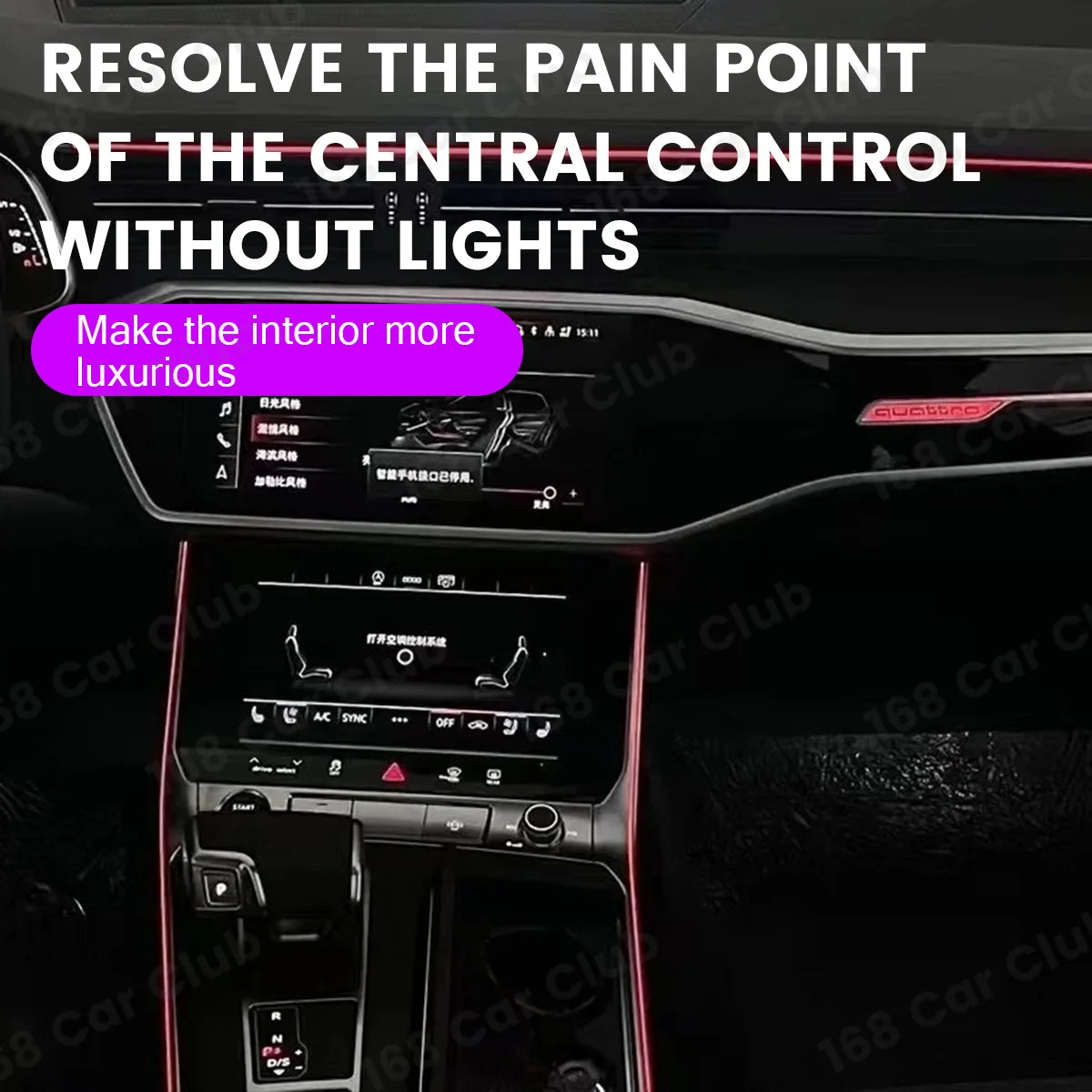 For Audi A6 A7 C8 2019-2024 Color Ambient Indoor Center Console