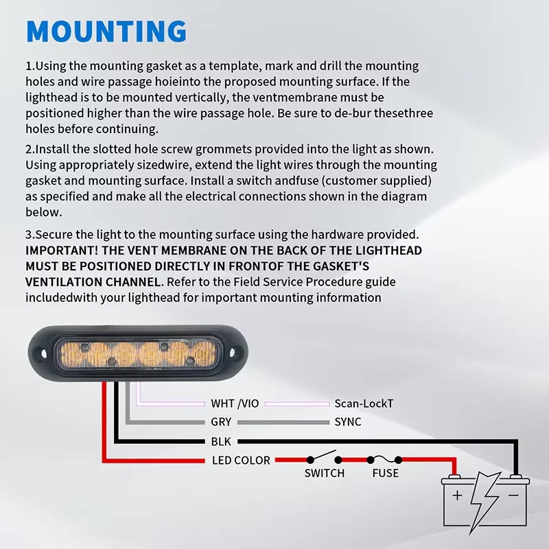 For Safety Laikesi 12V Flashing Compact Brightness Emergency