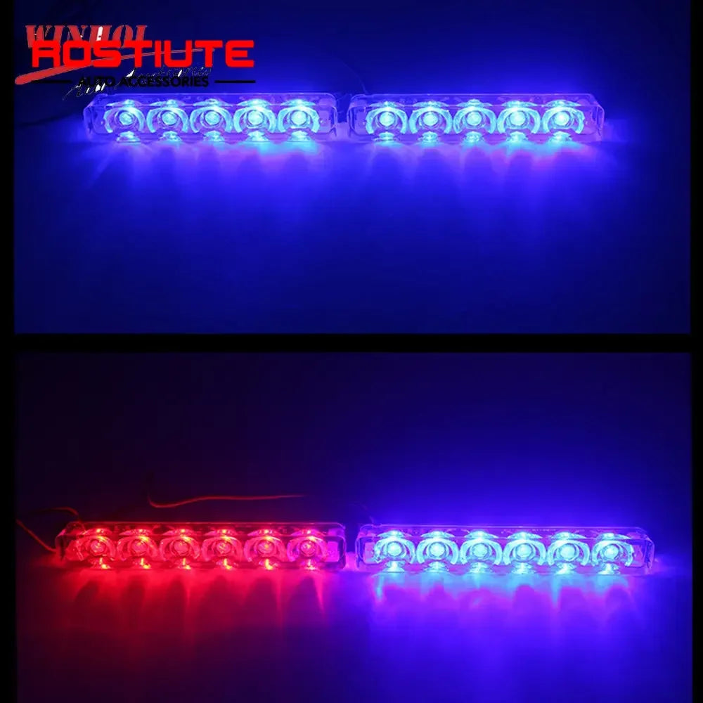 For Bicycle Motorcycle Vehicles 2PCS Strobe Bar 12V Flashing