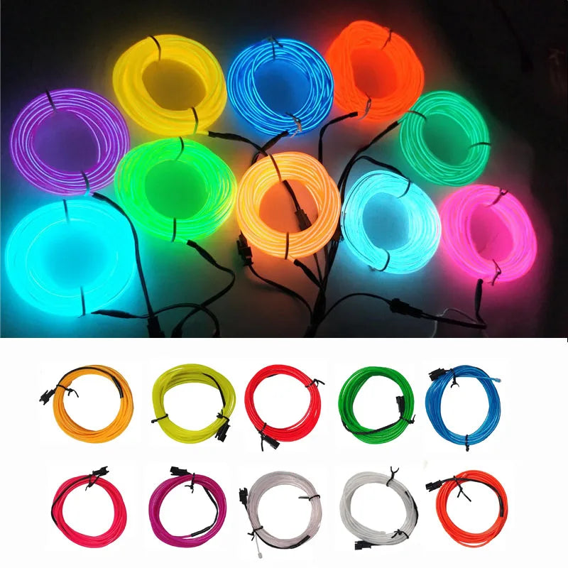 Flexible Neon El Luminescent Cables Waterproof Party Atmosphere