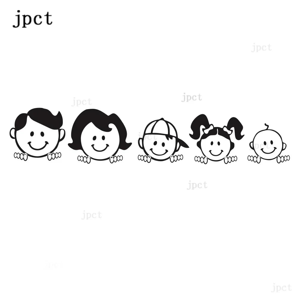 jptz5cmx25cm Sticker Happy Family Vinyl Film Art Design Pattern