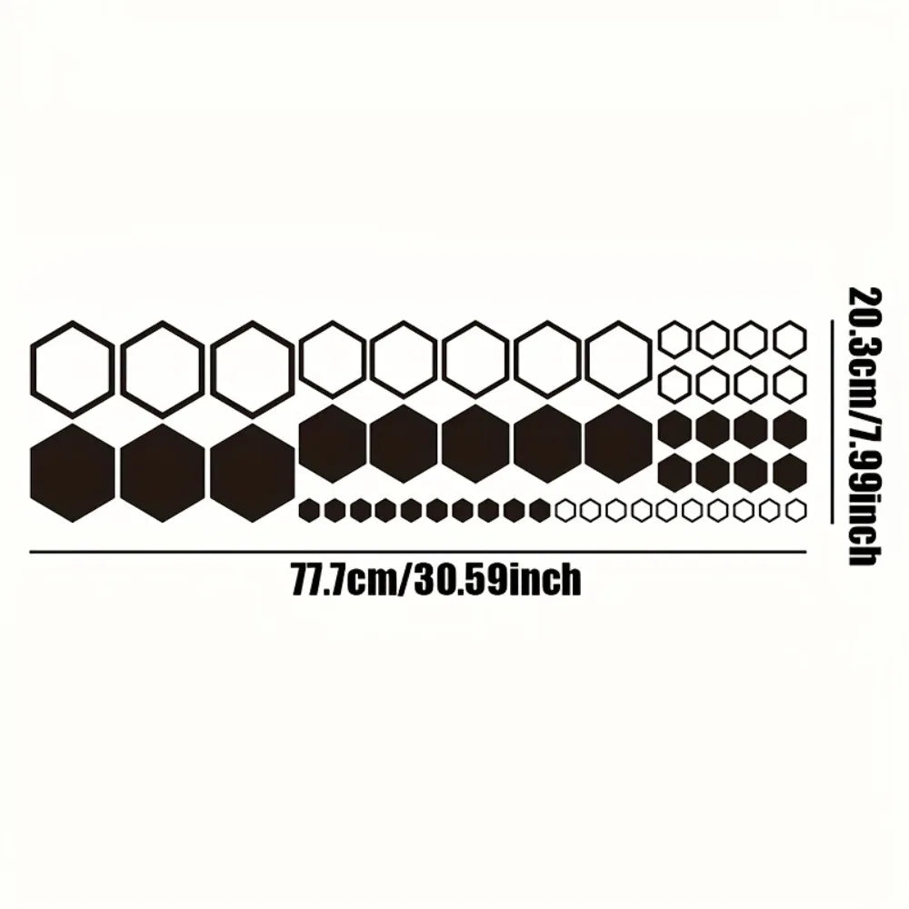 For Sports 52PCS Hexagonal Stickers Set 1-4 Inch Mixed Sizes
