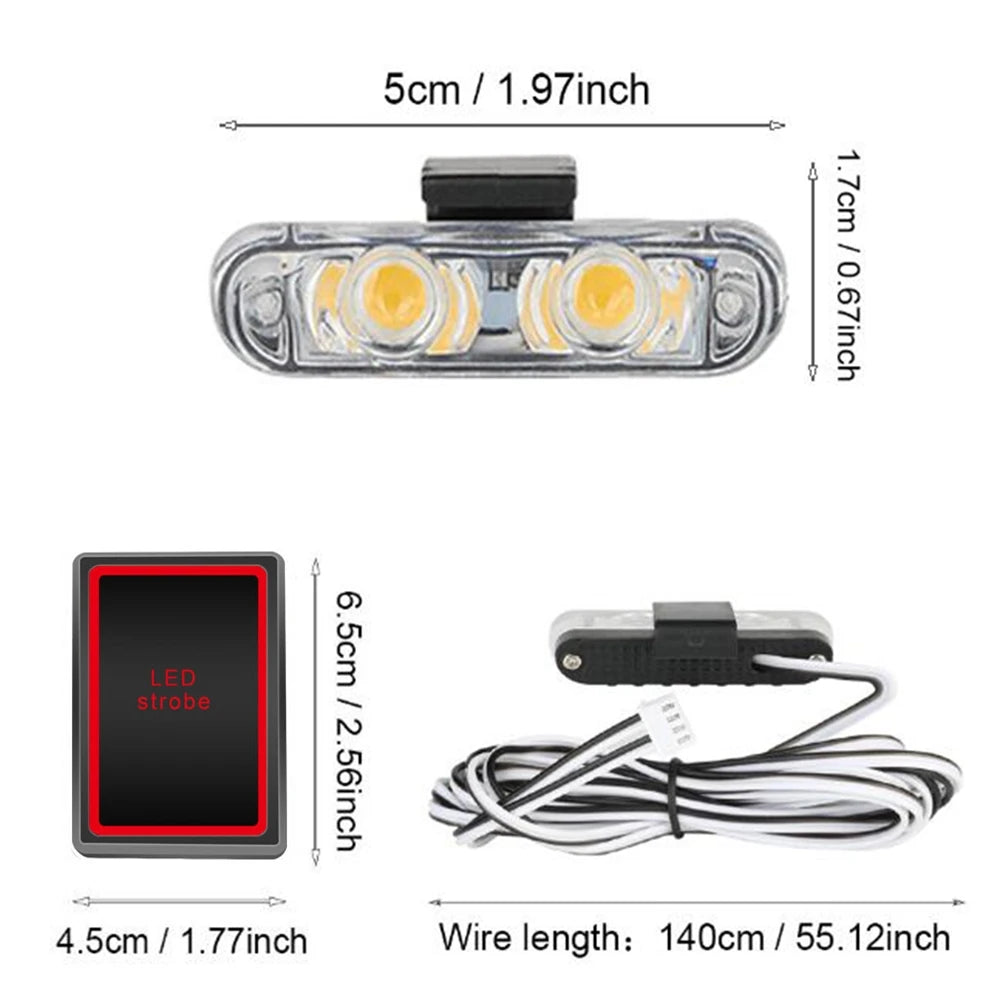 Emergency Strobe 12V Wireless Remote Control Yellow Flash Grille