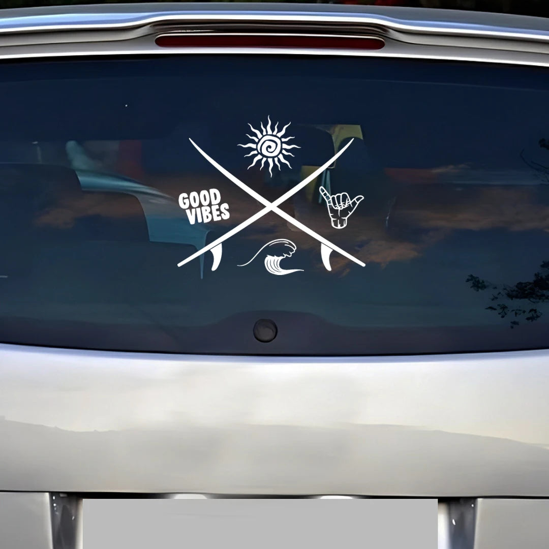 Beach Waves Sticker Motorcycle Decals Truck Waterproof Non