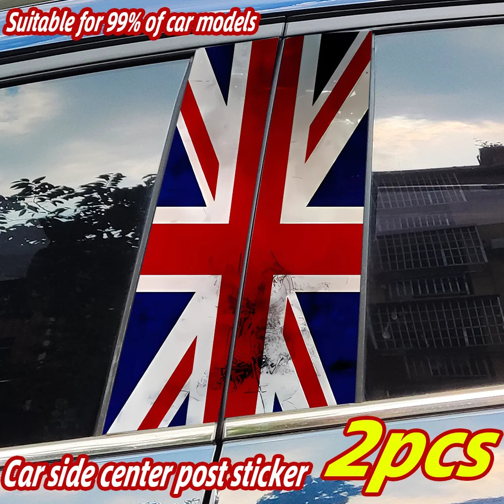 For MINI Auto B-pillar Union Flag Stickers Center Column Decor