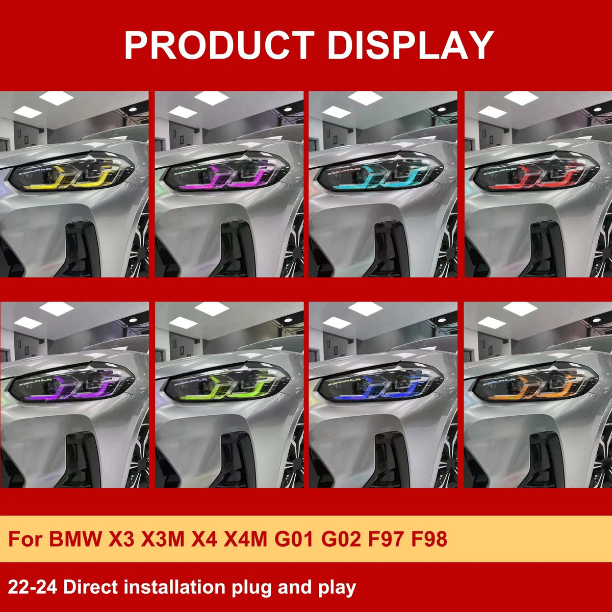 For BMW X3 X4 X3M X4M Multicolor RGB Red Agnel Eyes Drl Module