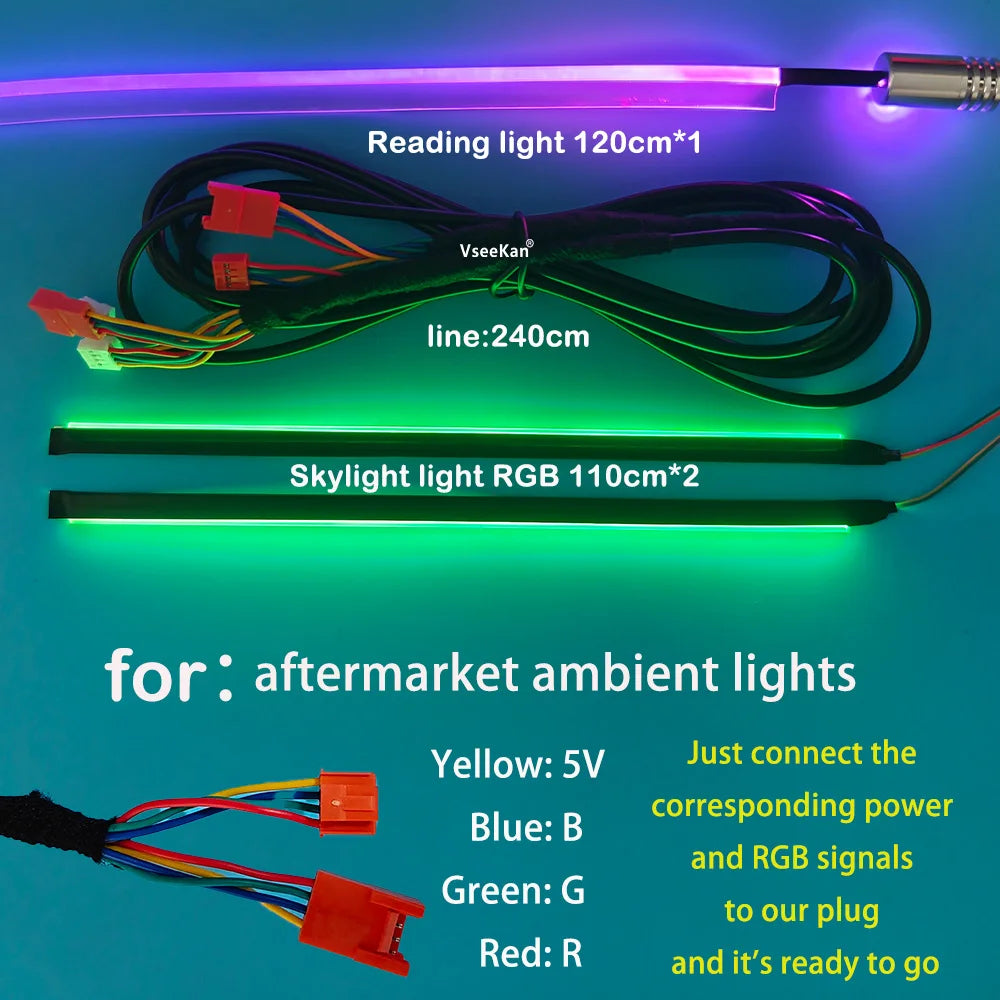 For All Ambient Sunroof Reading Skylight Horn Ring 19IN1 Works