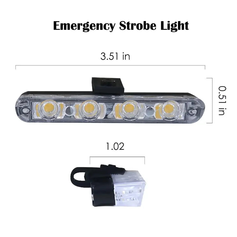 1SET Grill Strobe Red Blue Emergency Remote Wireless Control