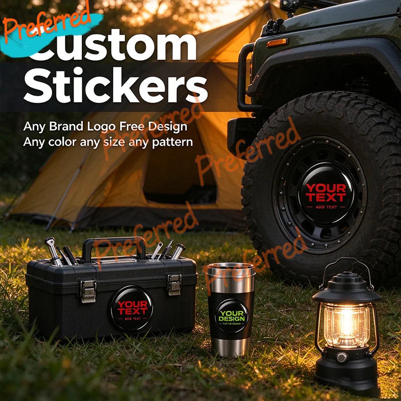 Custom Wheel Cap Decals 3D Domed Logo Stickers Any