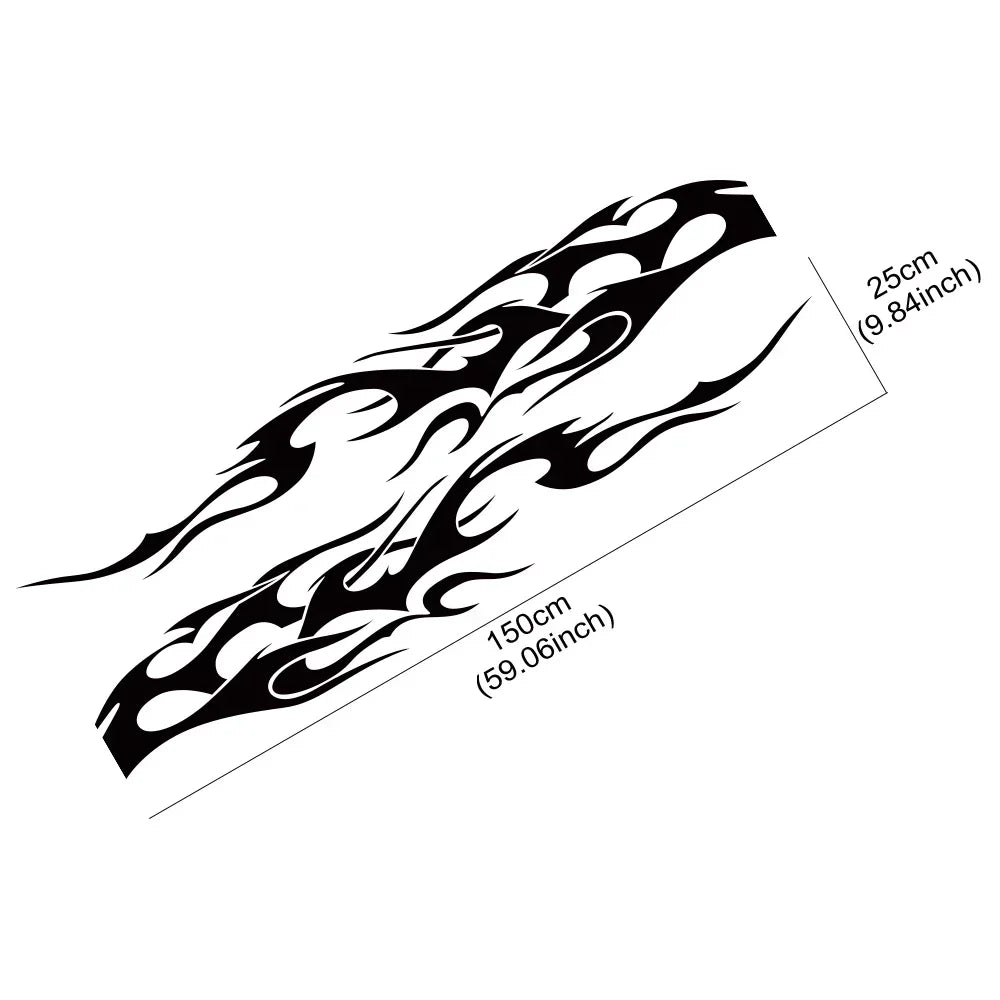 For All Pieces Vinyl Flame Pattern Sports Body Side Stickers Are