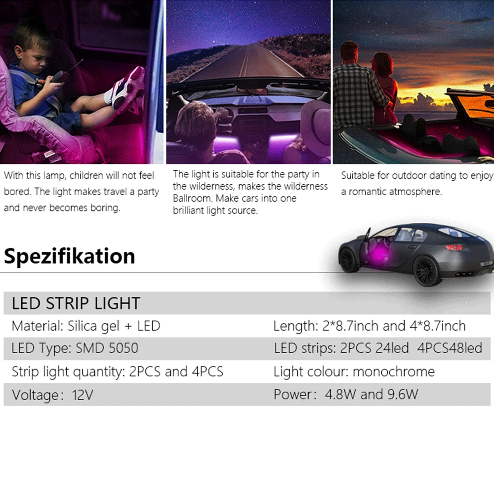USB Foot Pad Decor Atmosphere Neon Strip Tuto Colorful