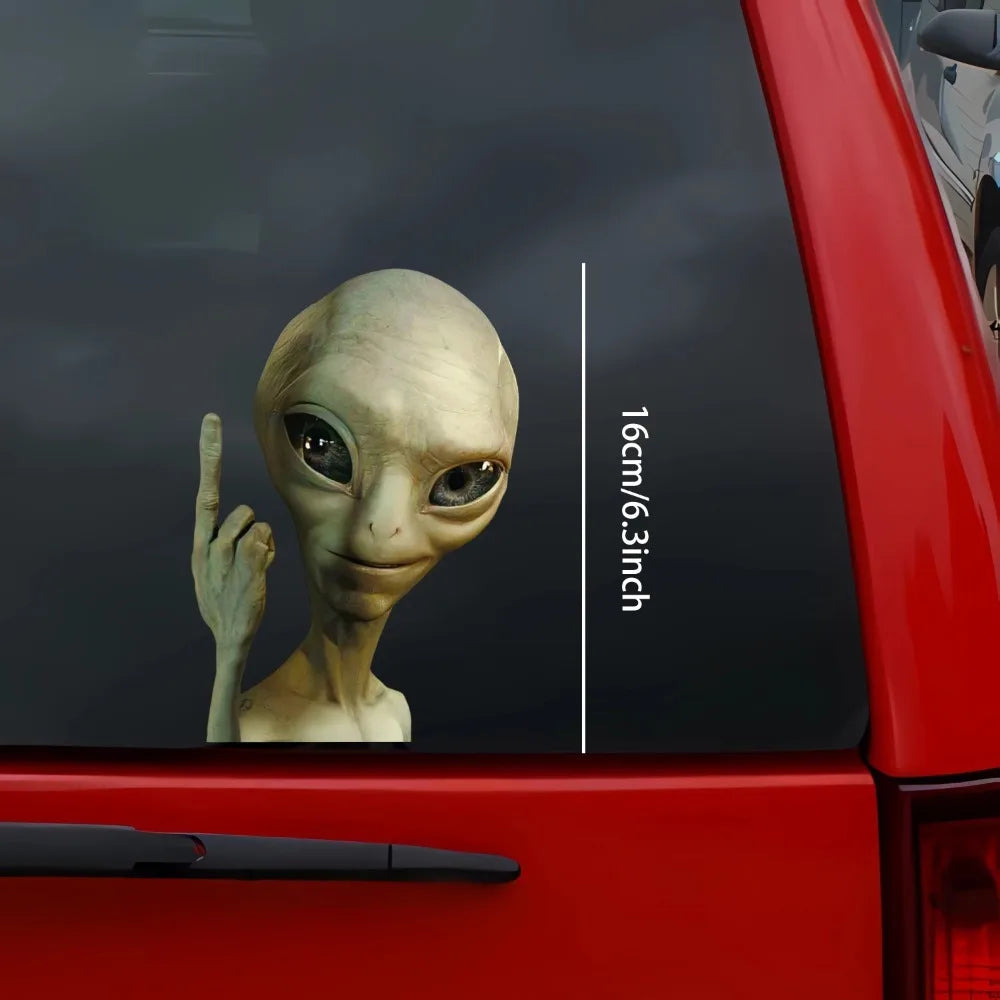 1PC Alien Waving Stickers Window Waterproof Vinyl Decals Durable