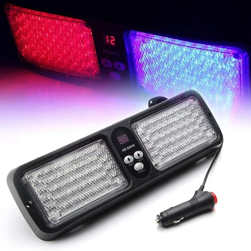 Red Blue Visor Strobe Flashing Interior Windshield Sunshield