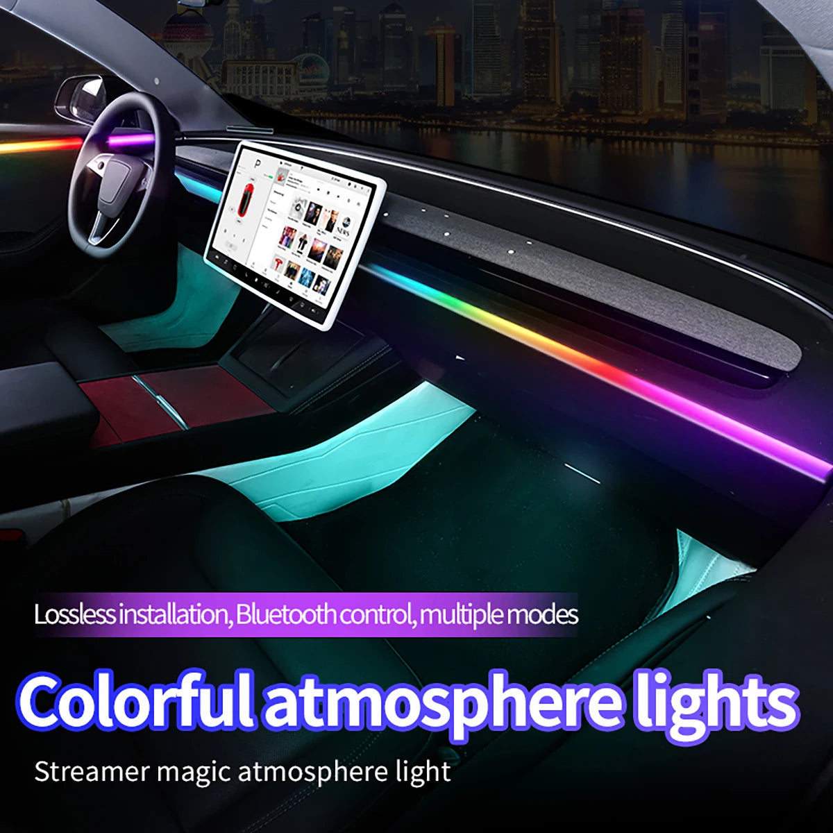 For Tesla LED Interior Lights Center Console Atmosphere Sunroof