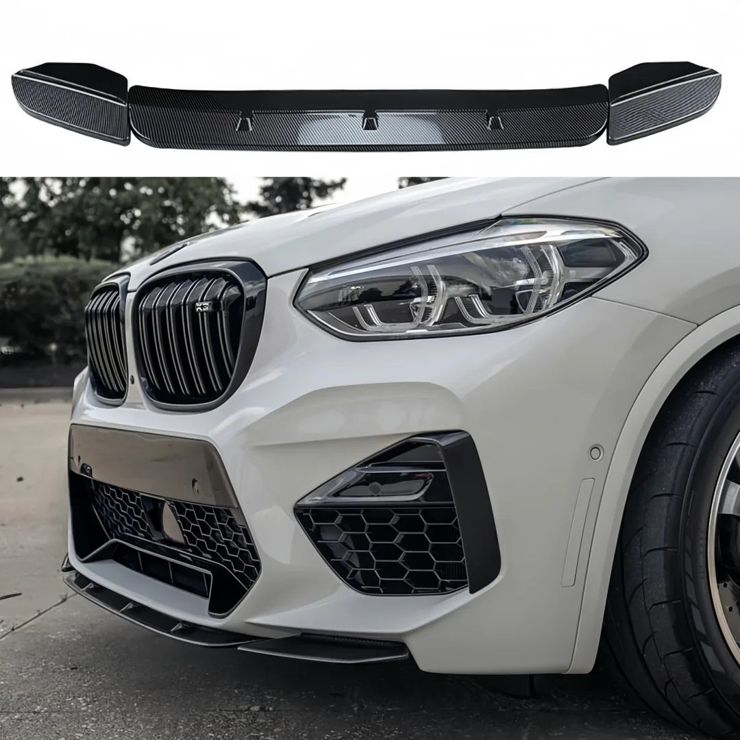 For BMW X3M X4M F97 F98 Gloss Black Carbon Fiber Look Front